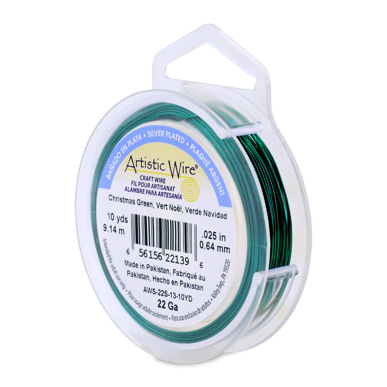 Artistic Wire® 22 Gauge Silver Plated Tarnish Resistant Colored Copper Craft Wire, 10yd.